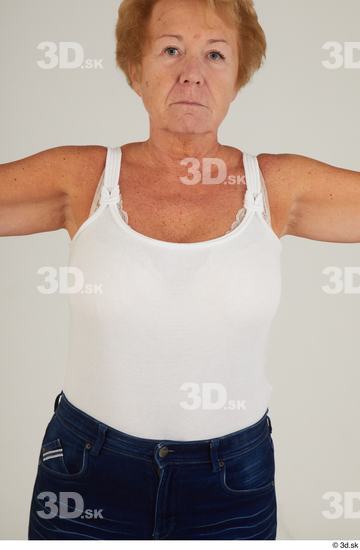 Upper Body Woman White Casual Average Street photo references
