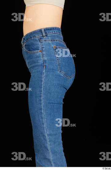 Thigh Woman White Casual Jeans Average Studio photo references