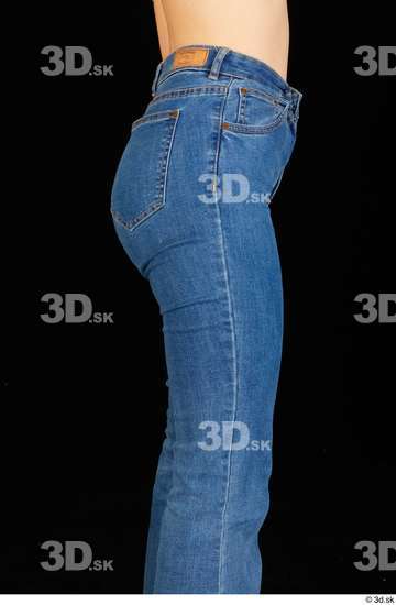 Thigh Woman White Casual Jeans Average Studio photo references