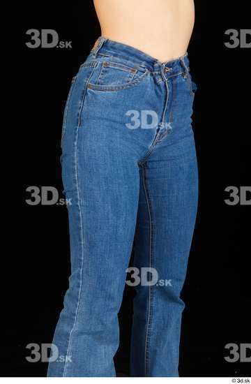 Thigh Woman White Casual Jeans Average Studio photo references