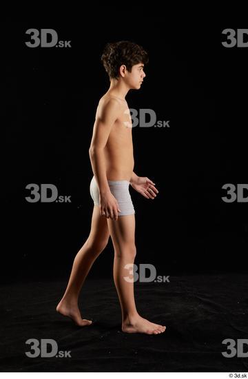 Whole Body Man White Underwear Walking Studio photo references