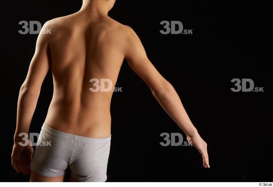 Arm Back Man White Underwear Studio photo references