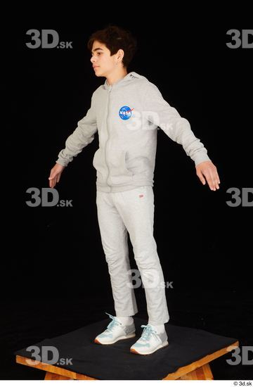 Whole Body Man White Sports Sweatsuit Slim Standing Studio photo references