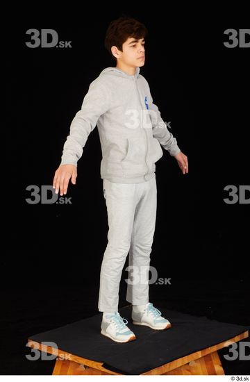 Whole Body Man White Sports Sweatsuit Slim Standing Studio photo references