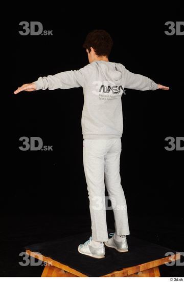 Whole Body Man T poses White Sports Sweatsuit Slim Standing Studio photo references