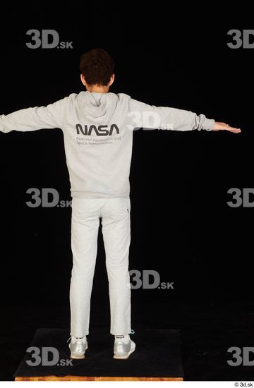 Whole Body Man T poses White Sports Sweatsuit Slim Standing Studio photo references