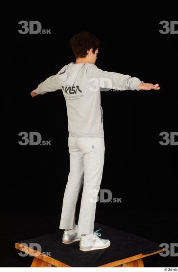 Whole Body Man T poses White Sports Sweatsuit Slim Standing Studio photo references