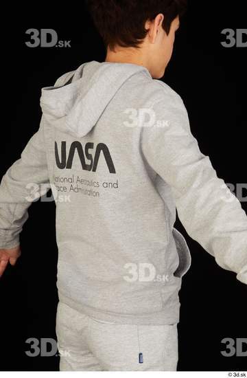 Upper Body Man White Sports Sweatsuit Slim Studio photo references