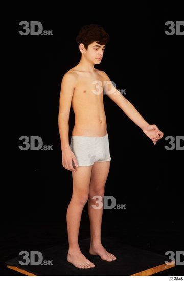 Whole Body Man White Underwear Slim Standing Studio photo references