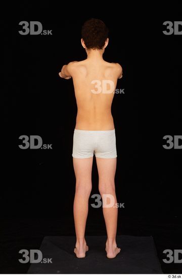 Whole Body Man White Underwear Slim Standing Studio photo references