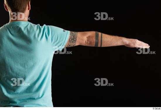 Arm Back Man White Sports Shirt T shirt Average Studio photo references