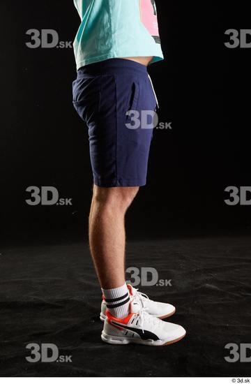 Leg Man White Sports Shoes Shorts Average Studio photo references