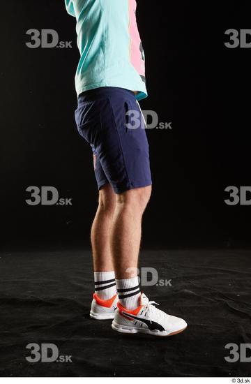 Leg Man White Sports Shoes Shorts Average Studio photo references