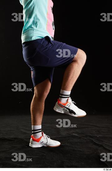 Leg Man White Sports Shoes Shorts Average Studio photo references