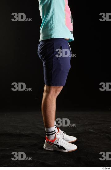 Calf Man White Sports Shoes Shorts Average Studio photo references