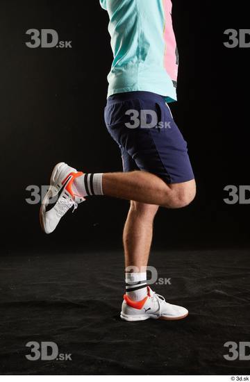 Calf Man White Sports Shoes Shorts Average Studio photo references