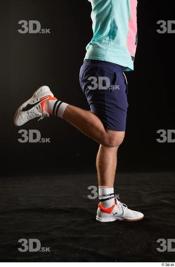 Calf Man White Sports Shoes Shorts Average Studio photo references