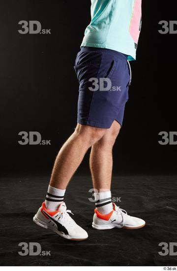 Leg Man White Sports Shoes Shorts Average Studio photo references