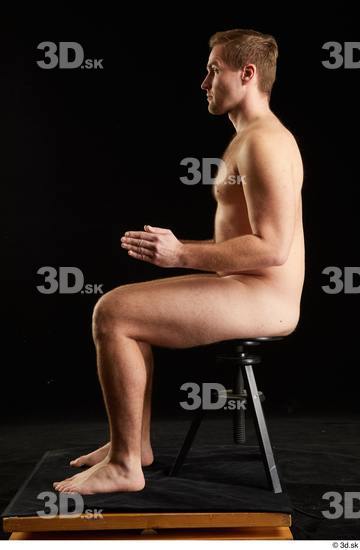 Whole Body Man White Nude Average Sitting Studio photo references