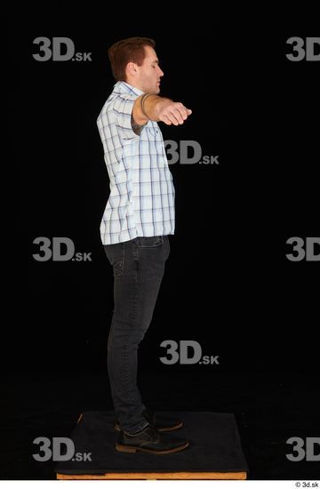 Whole Body Man T poses White Casual Shoes Shirt Jeans Average Standing Studio photo references