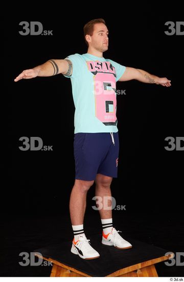 Whole Body Man T poses White Sports Shoes Shirt T shirt Shorts Average Standing Studio photo references