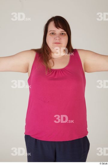 Upper Body Woman White Casual Overweight Street photo references