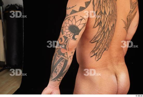 Skin Man White Tattoo Nude Muscular Studio photo references