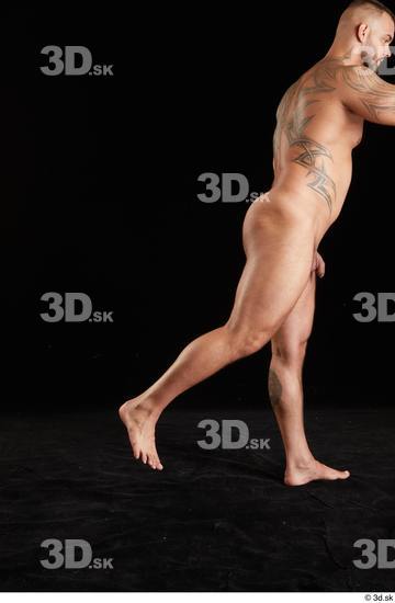 Leg Man White Nude Muscular Studio photo references