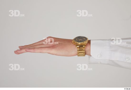 Hand Man White Slim Watch Street photo references
