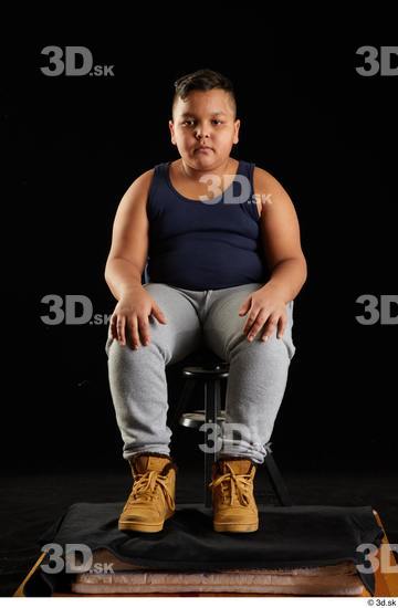 Whole Body Man White Sports Overweight Sitting Top Studio photo references