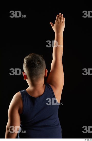 Arm Back Man White Sports Overweight Top Studio photo references