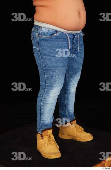 Leg Man White Casual Jeans Overweight Studio photo references