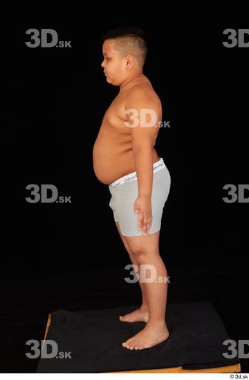 Whole Body Man White Underwear Overweight Standing Studio photo references