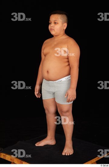 Whole Body Man White Underwear Overweight Standing Studio photo references