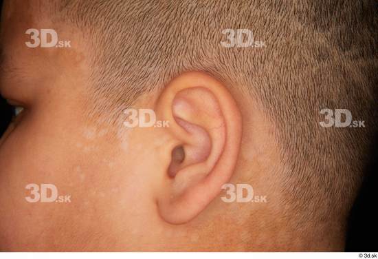 Ear Man White Overweight Studio photo references