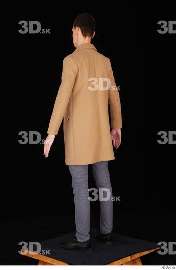 Whole Body Man White Shoes Trousers Coat Slim Standing Studio photo references