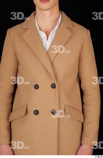 Upper Body Man White Coat Slim Studio photo references