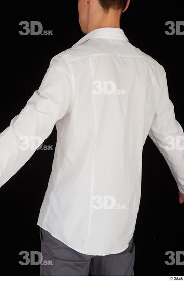 Upper Body Man White Shirt Slim Studio photo references