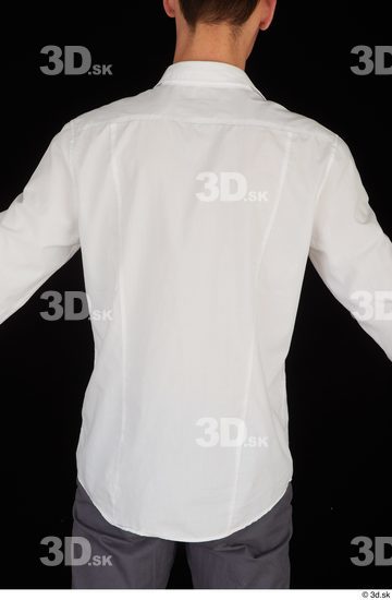 Upper Body Man White Shirt Slim Studio photo references