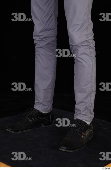 Calf Man White Shoes Trousers Slim Studio photo references