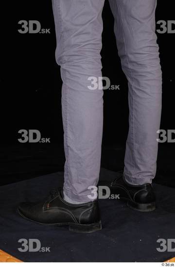 Calf Man White Shoes Trousers Slim Studio photo references