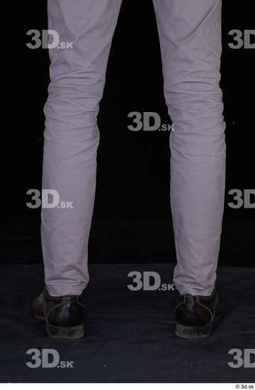 Calf Man White Shoes Trousers Slim Studio photo references