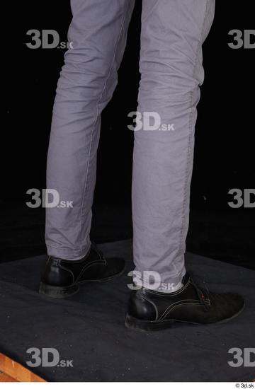 Calf Man White Shoes Trousers Slim Studio photo references