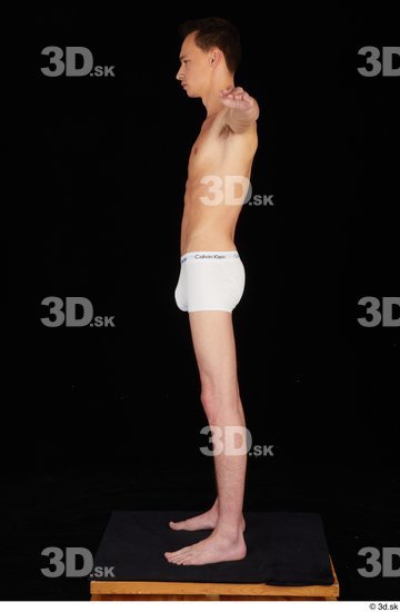 Whole Body Man T poses White Underwear Slim Standing Studio photo references