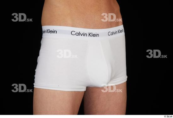 Hips Man White Underwear Slim Studio photo references