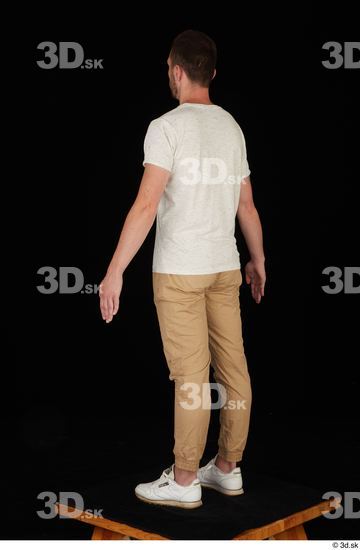 Whole Body Man White Casual Shirt Trousers Slim Standing Studio photo references