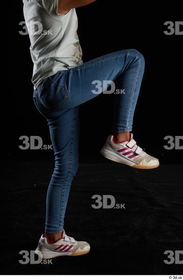 Leg Woman Casual Jeans Slim Studio photo references