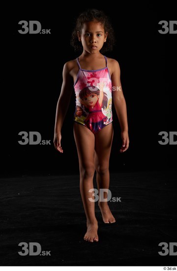 Whole Body Woman Swimsuit Slim Walking Studio photo references