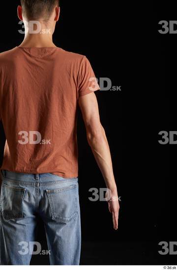 Alessandro Katz  arm back view brown t shirt casual dressed flexing  jpg