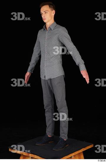 Whole Body Man Trousers Slim Standing Studio photo references